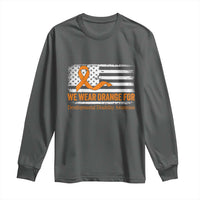 Developmental Disability Awareness Long Sleeve Shirt US American Flag We Wear Orange