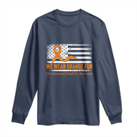 Developmental Disability Awareness Long Sleeve Shirt US American Flag We Wear Orange