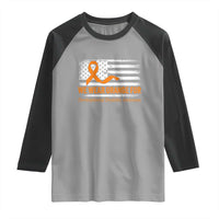 Developmental Disability Awareness Raglan Shirt US American Flag We Wear Orange