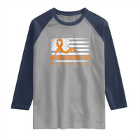 Developmental Disability Awareness Raglan Shirt US American Flag We Wear Orange