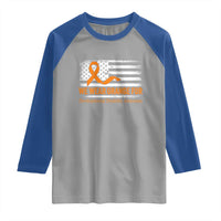 Developmental Disability Awareness Raglan Shirt US American Flag We Wear Orange