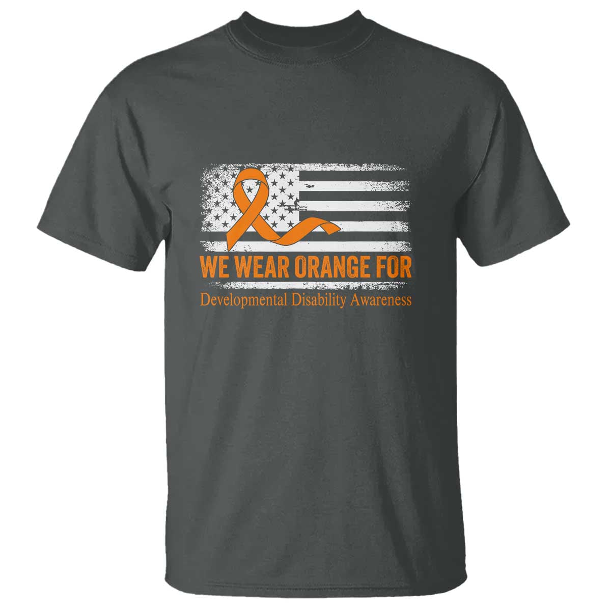 Developmental Disability Awareness T Shirt US American Flag We Wear Orange