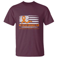 Developmental Disability Awareness T Shirt US American Flag We Wear Orange