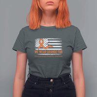 Developmental Disability Awareness T Shirt For Women US American Flag We Wear Orange