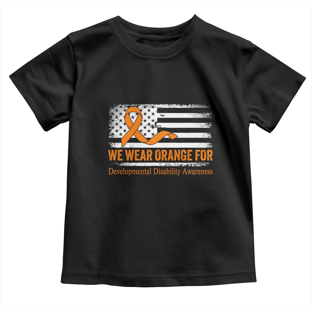 Developmental Disability Awareness Toddler T Shirt US American Flag We Wear Orange