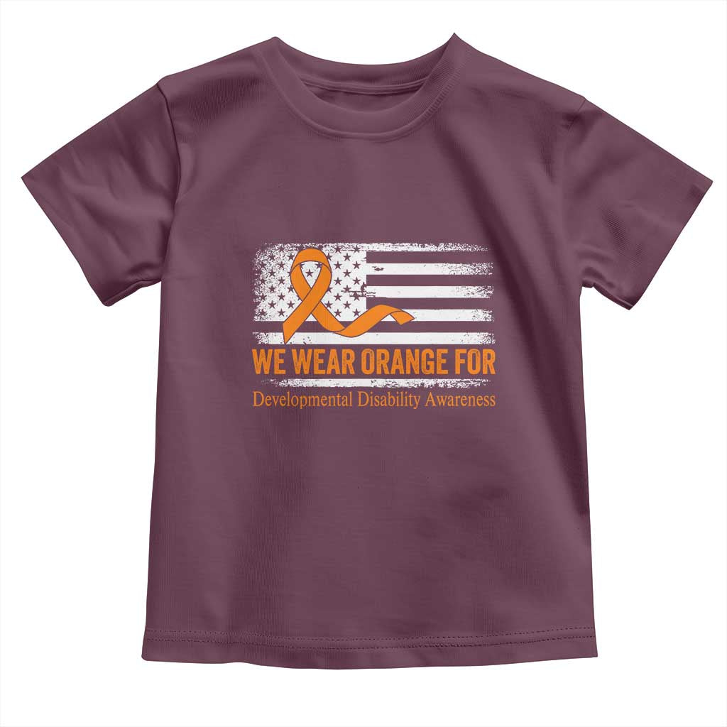Developmental Disability Awareness Toddler T Shirt US American Flag We Wear Orange