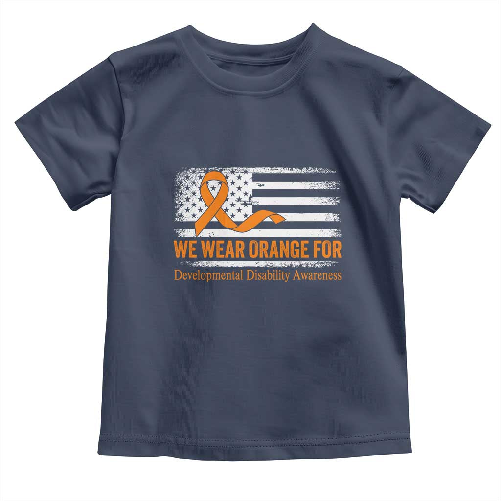 Developmental Disability Awareness Toddler T Shirt US American Flag We Wear Orange
