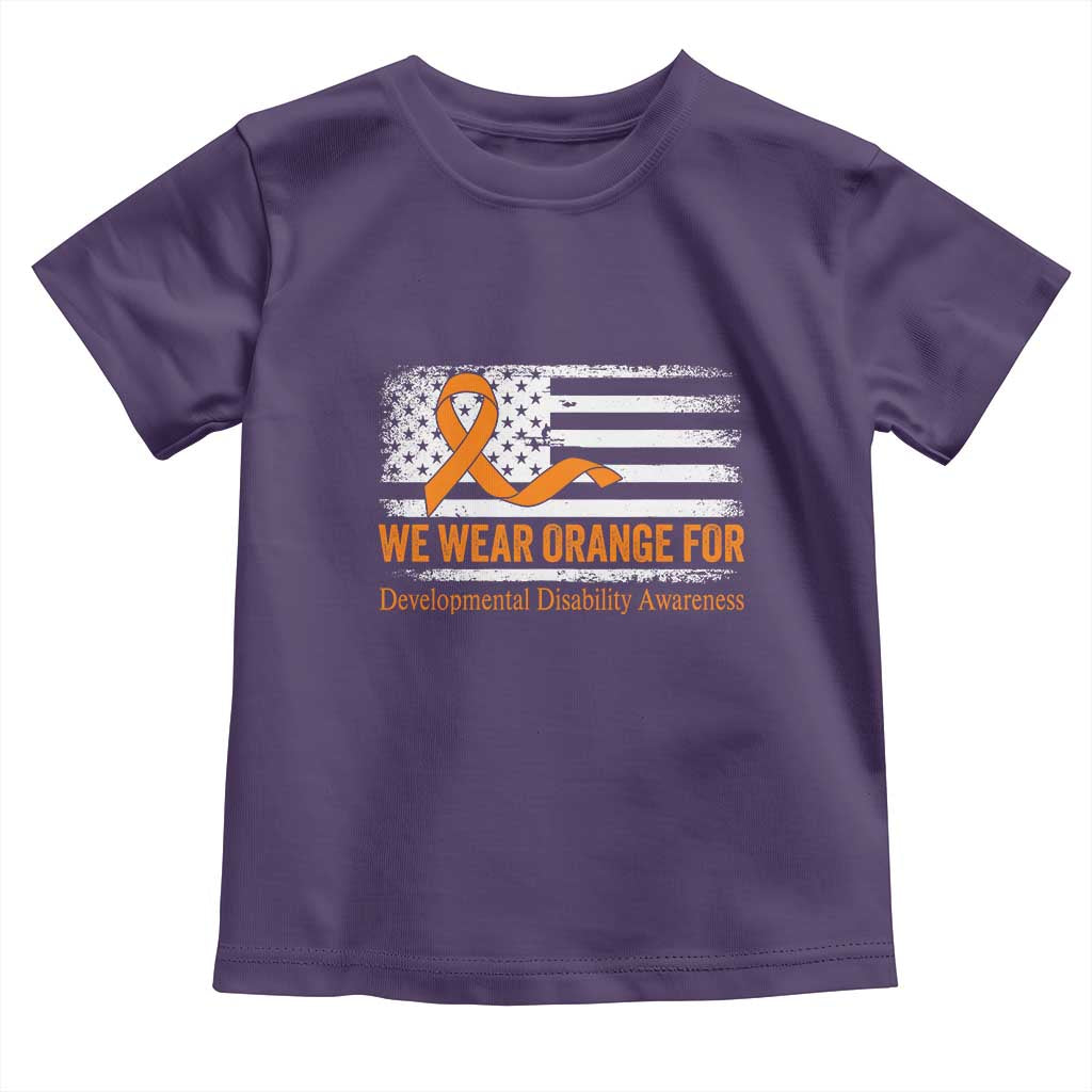 Developmental Disability Awareness Toddler T Shirt US American Flag We Wear Orange