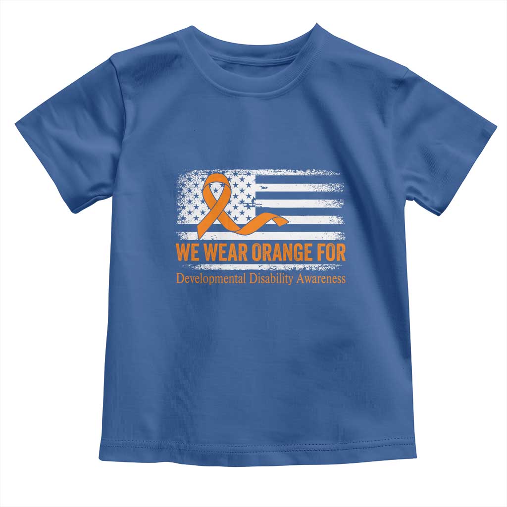 Developmental Disability Awareness Toddler T Shirt US American Flag We Wear Orange