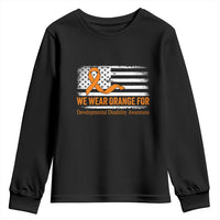 Developmental Disability Awareness Youth Sweatshirt US American Flag We Wear Orange