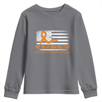 Developmental Disability Awareness Youth Sweatshirt US American Flag We Wear Orange