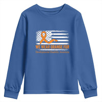 Developmental Disability Awareness Youth Sweatshirt US American Flag We Wear Orange