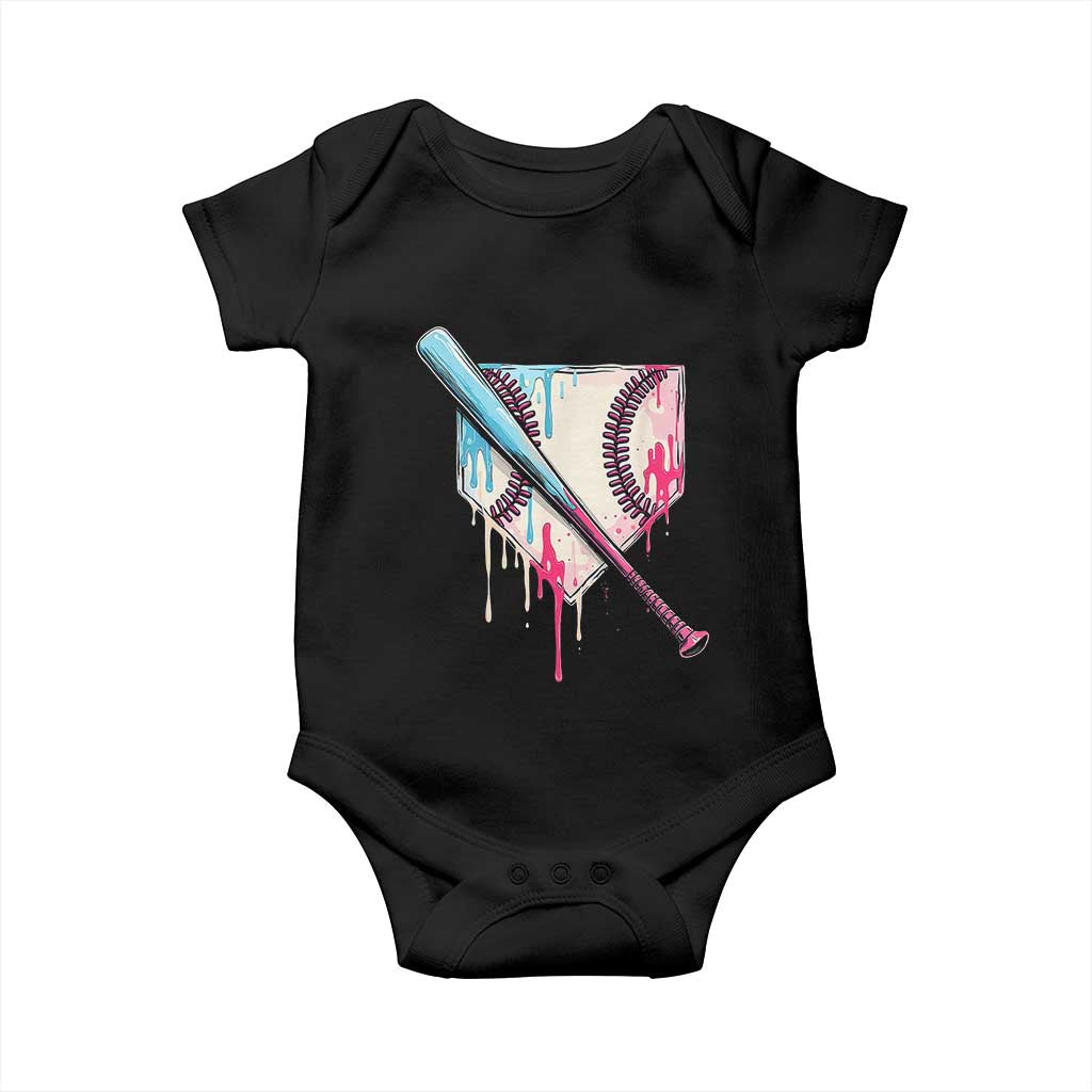 Baseball Home Plate Drip With Sprinkles Baby Onesie