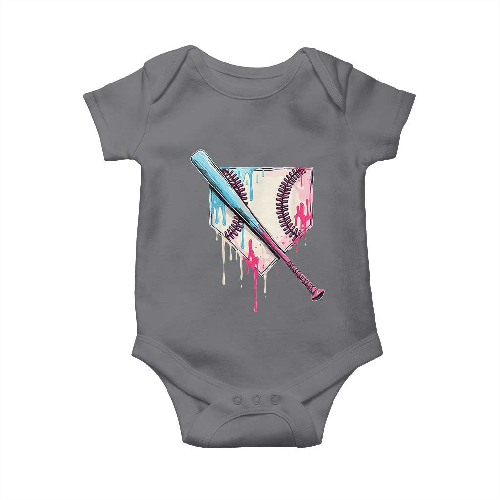 Baseball Home Plate Drip With Sprinkles Baby Onesie