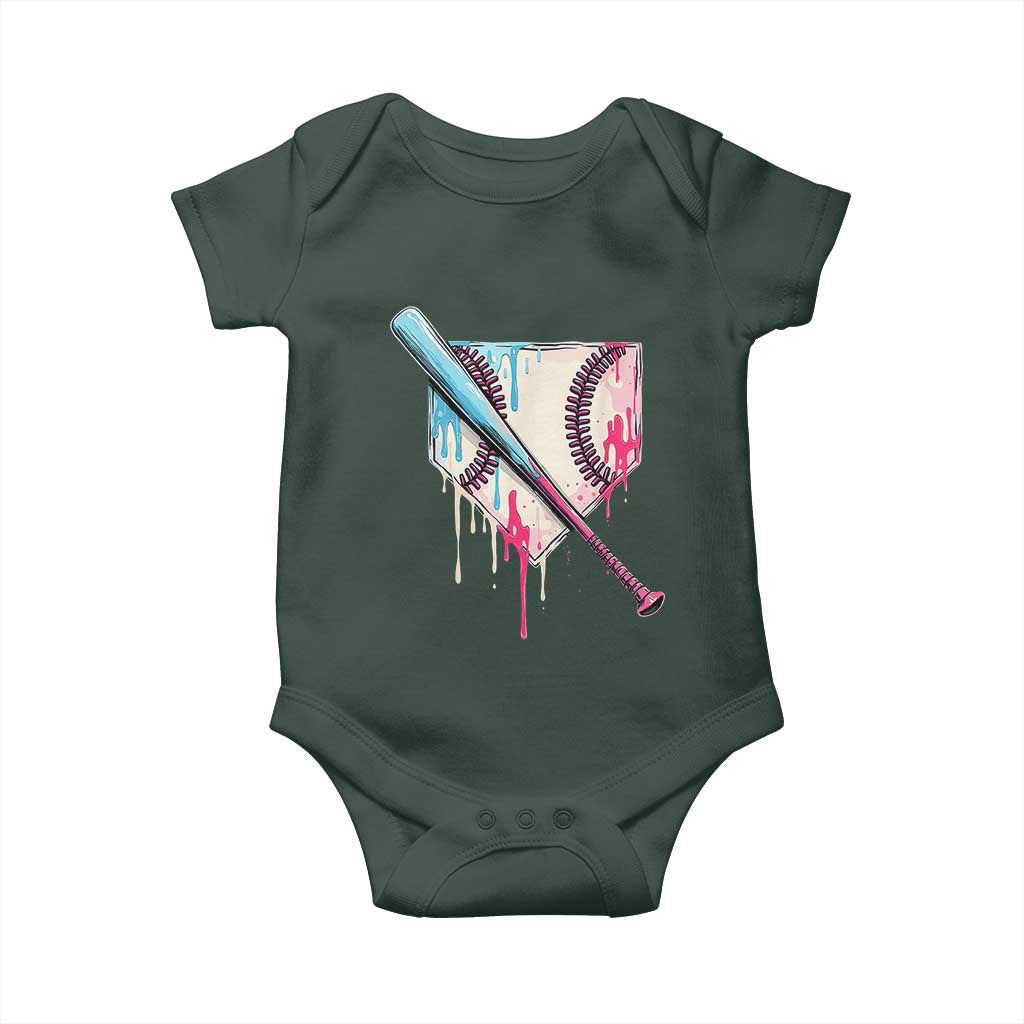 Baseball Home Plate Drip With Sprinkles Baby Onesie