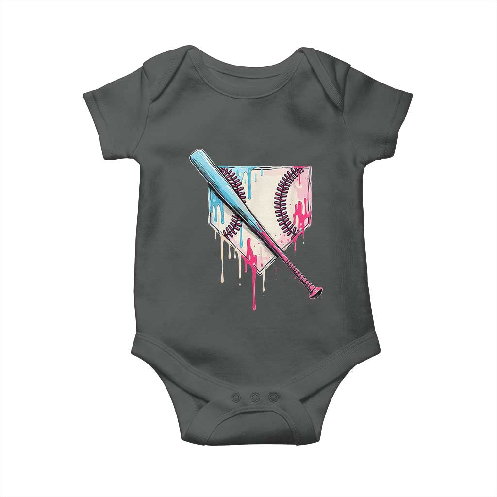 Baseball Home Plate Drip With Sprinkles Baby Onesie