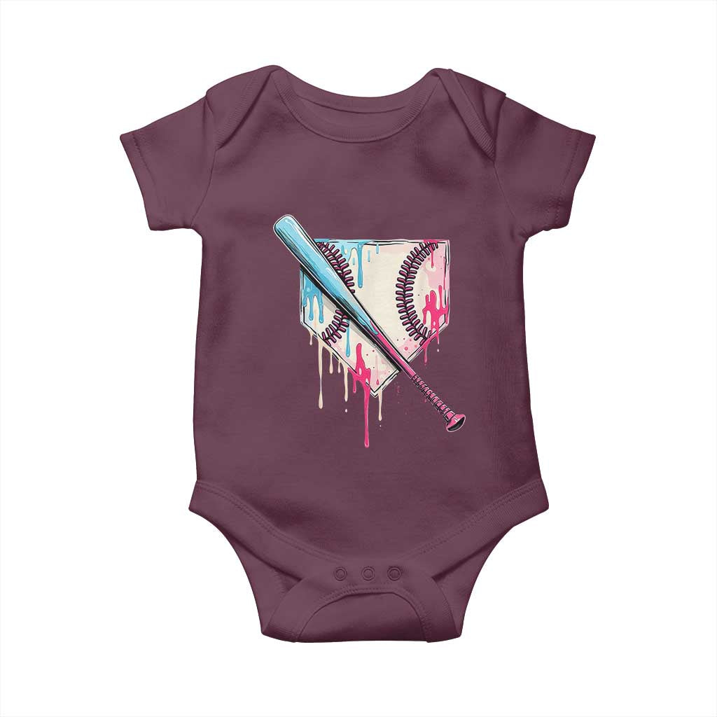 Baseball Home Plate Drip With Sprinkles Baby Onesie