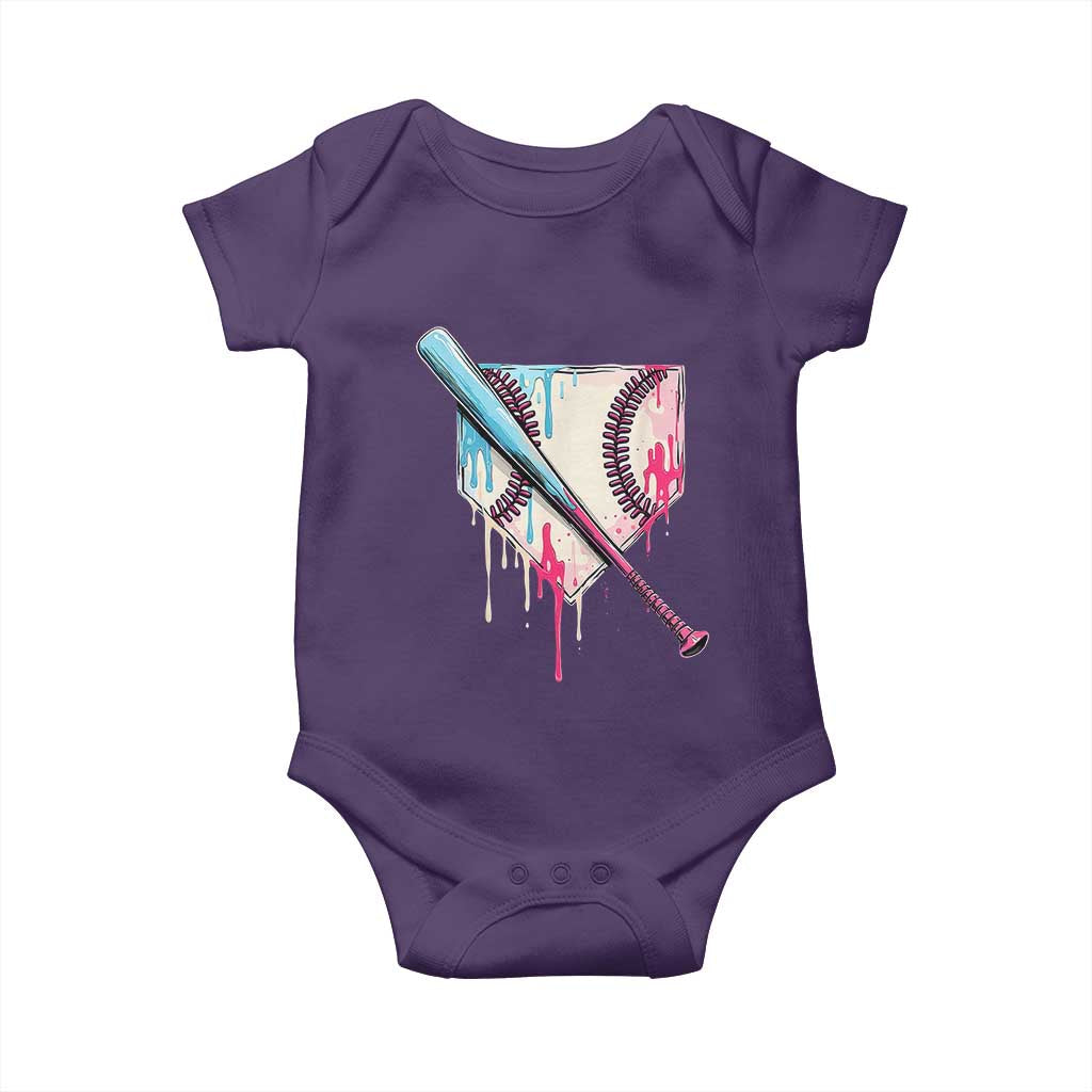 Baseball Home Plate Drip With Sprinkles Baby Onesie