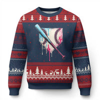 Baseball Home Plate Drip With Sprinkles Ugly Christmas Sweater - Wonder Print Shop
