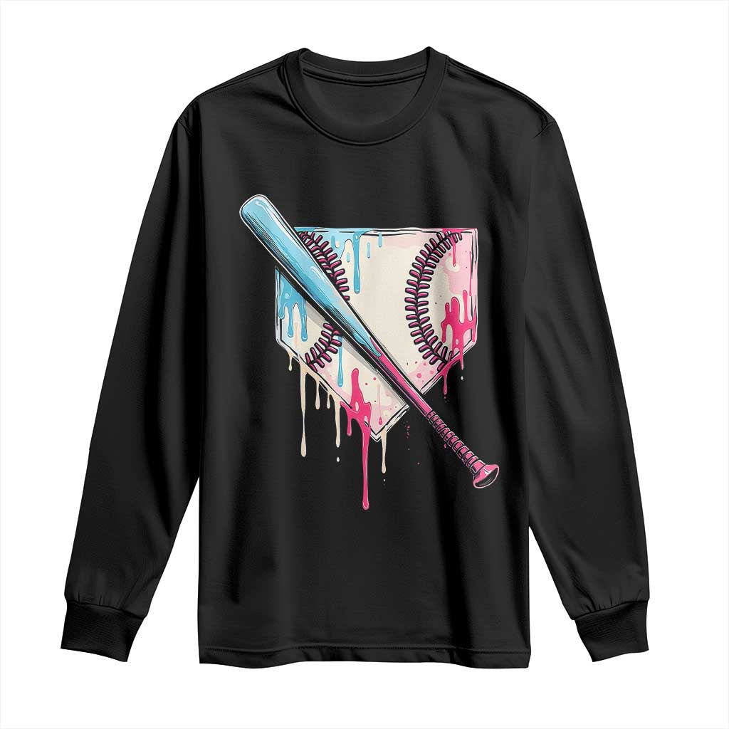 Baseball Home Plate Drip With Sprinkles Long Sleeve Shirt