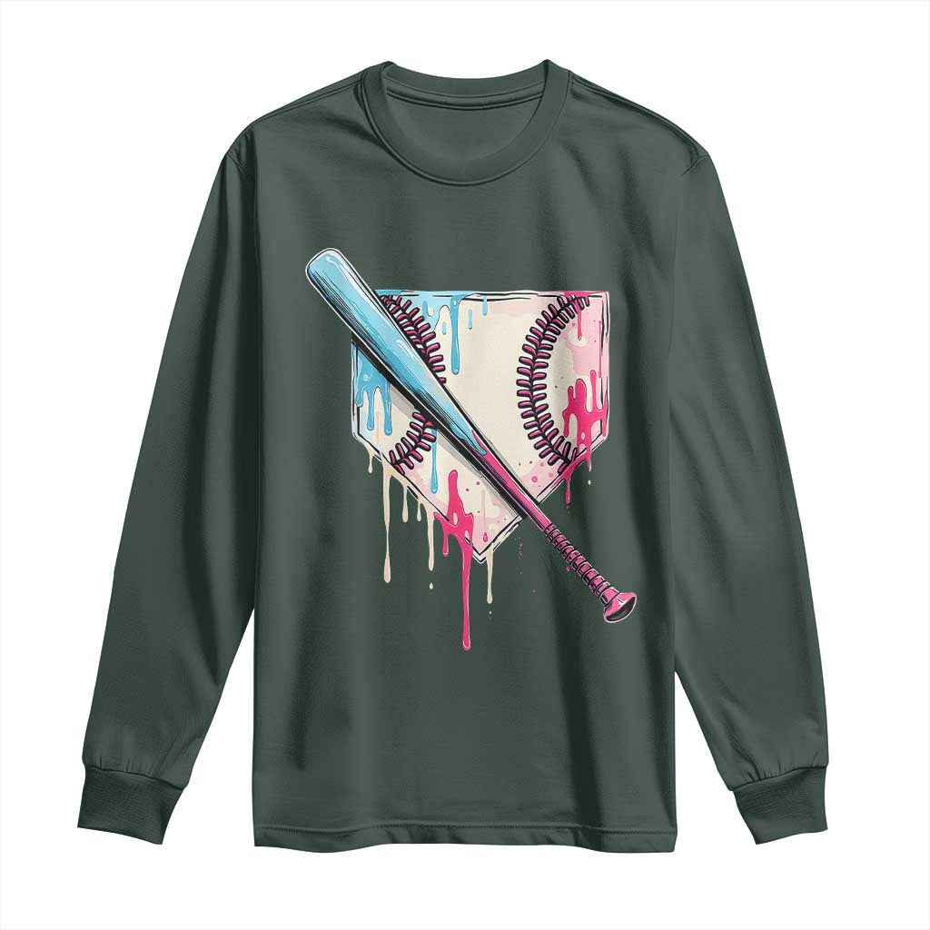 Baseball Home Plate Drip With Sprinkles Long Sleeve Shirt