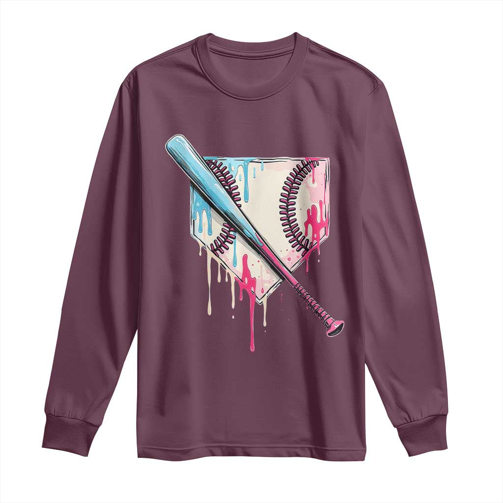 Baseball Home Plate Drip With Sprinkles Long Sleeve Shirt