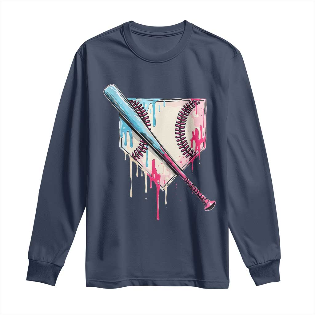 Baseball Home Plate Drip With Sprinkles Long Sleeve Shirt