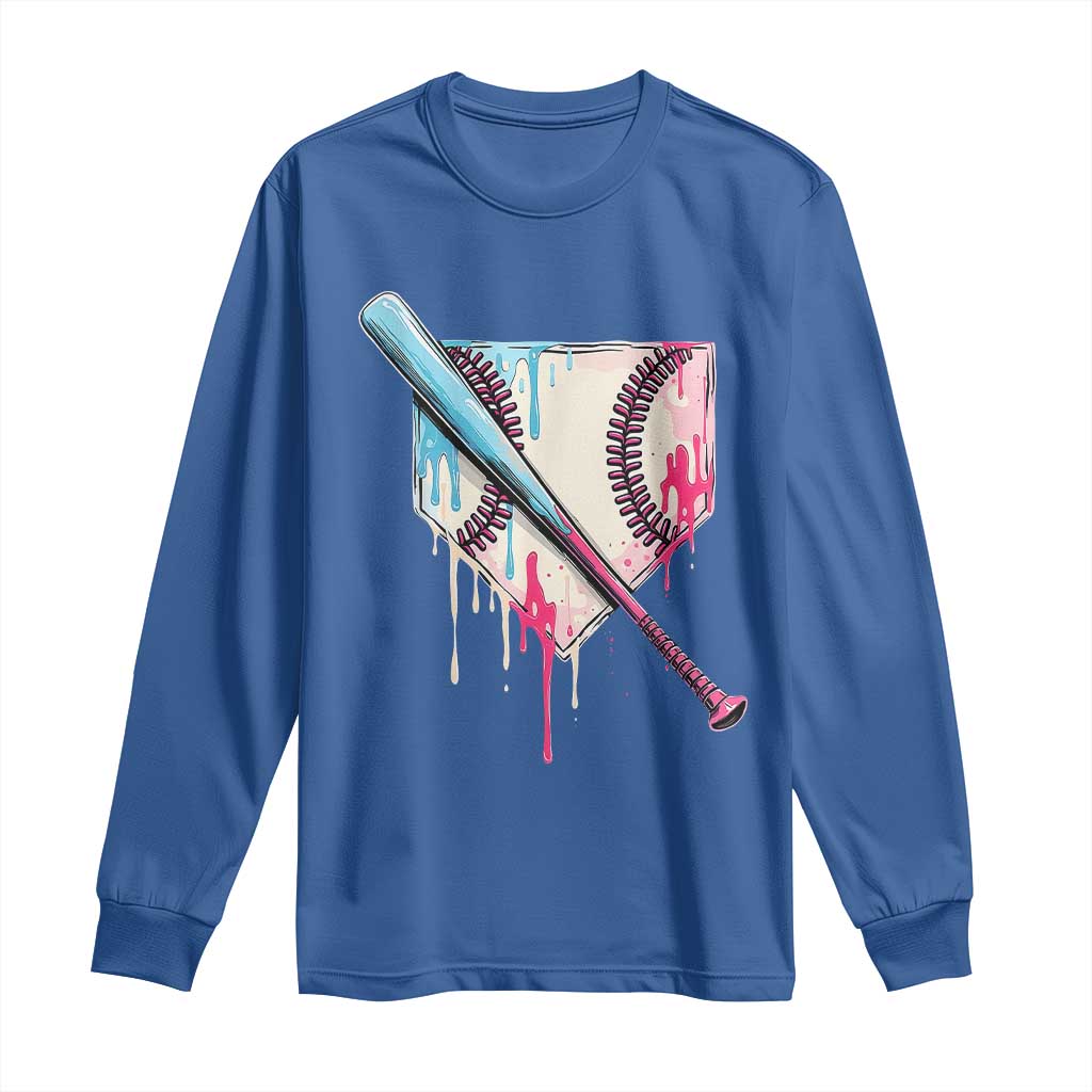 Baseball Home Plate Drip With Sprinkles Long Sleeve Shirt