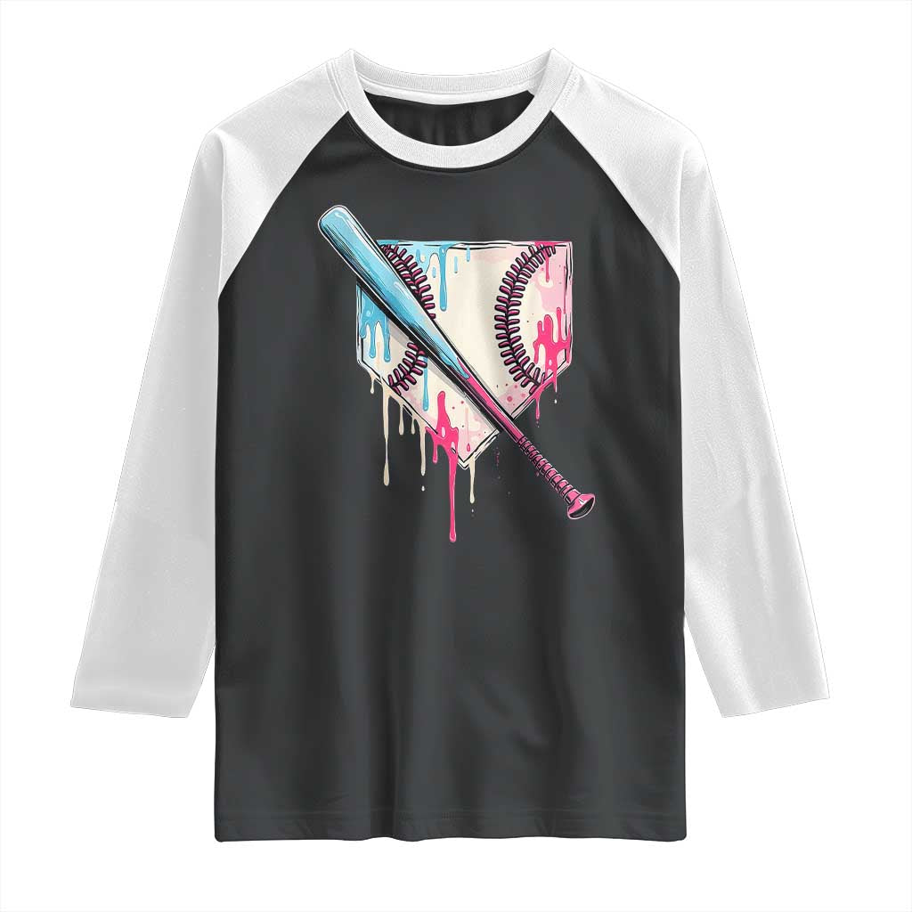 Baseball Home Plate Drip With Sprinkles Raglan Shirt