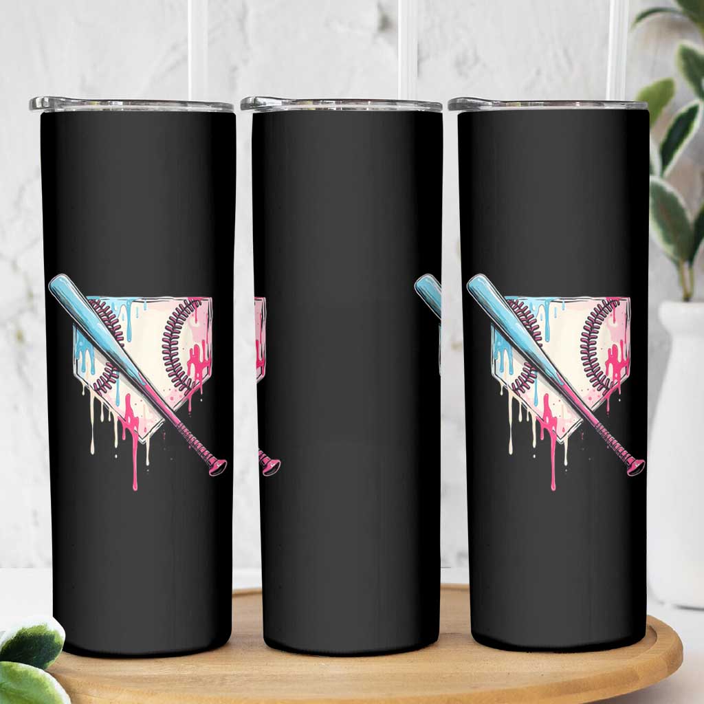 Baseball Home Plate Drip With Sprinkles Skinny Tumbler