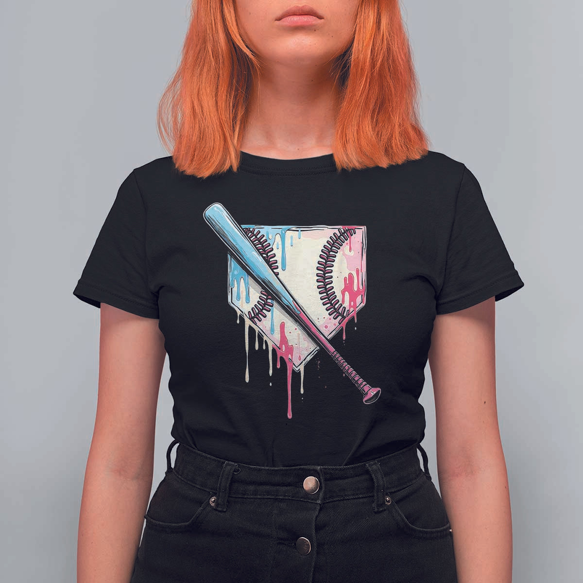 Baseball Home Plate Drip With Sprinkles T Shirt For Women