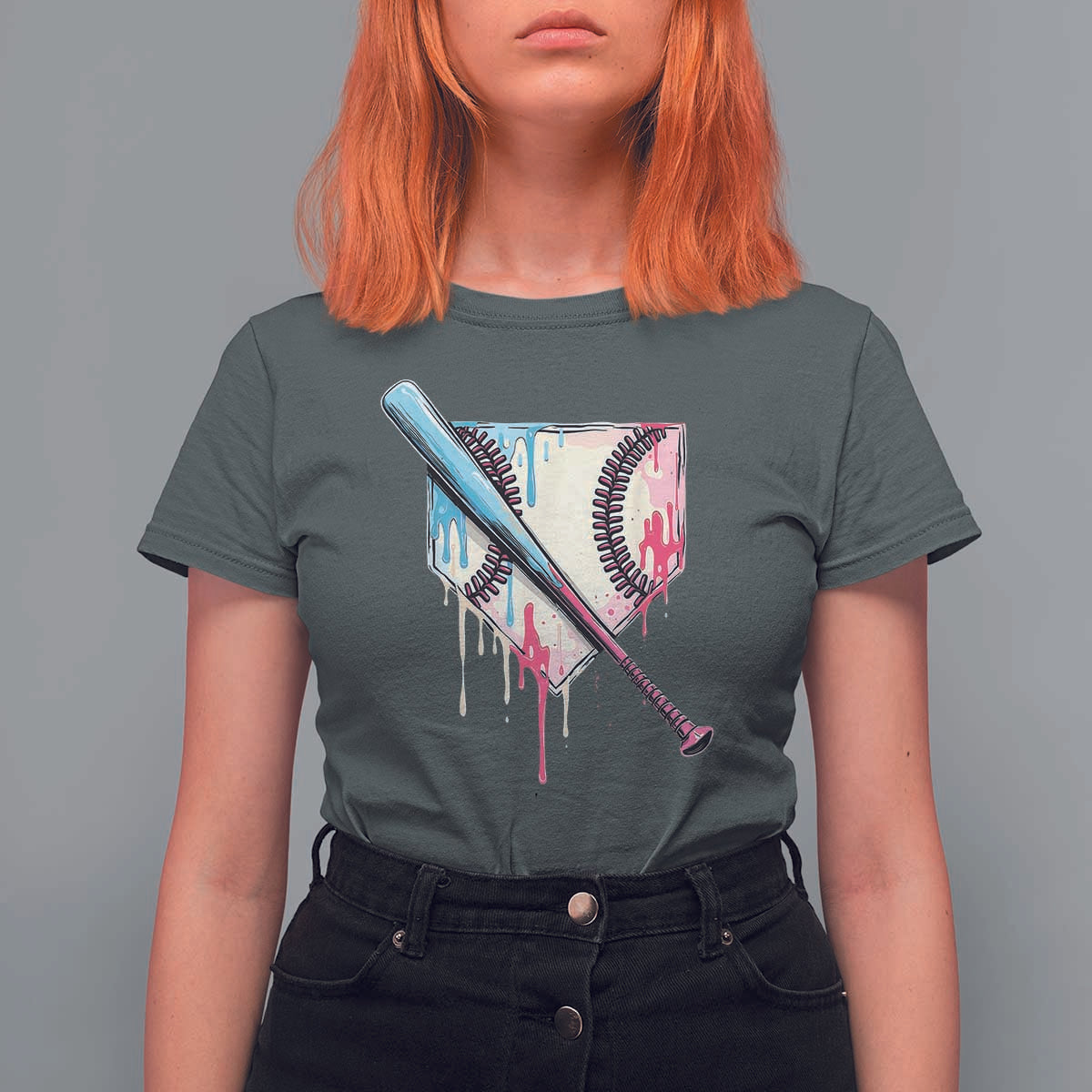 Baseball Home Plate Drip With Sprinkles T Shirt For Women