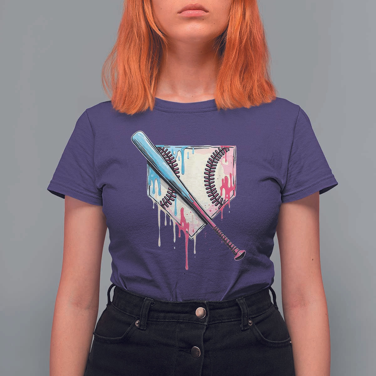 Baseball Home Plate Drip With Sprinkles T Shirt For Women