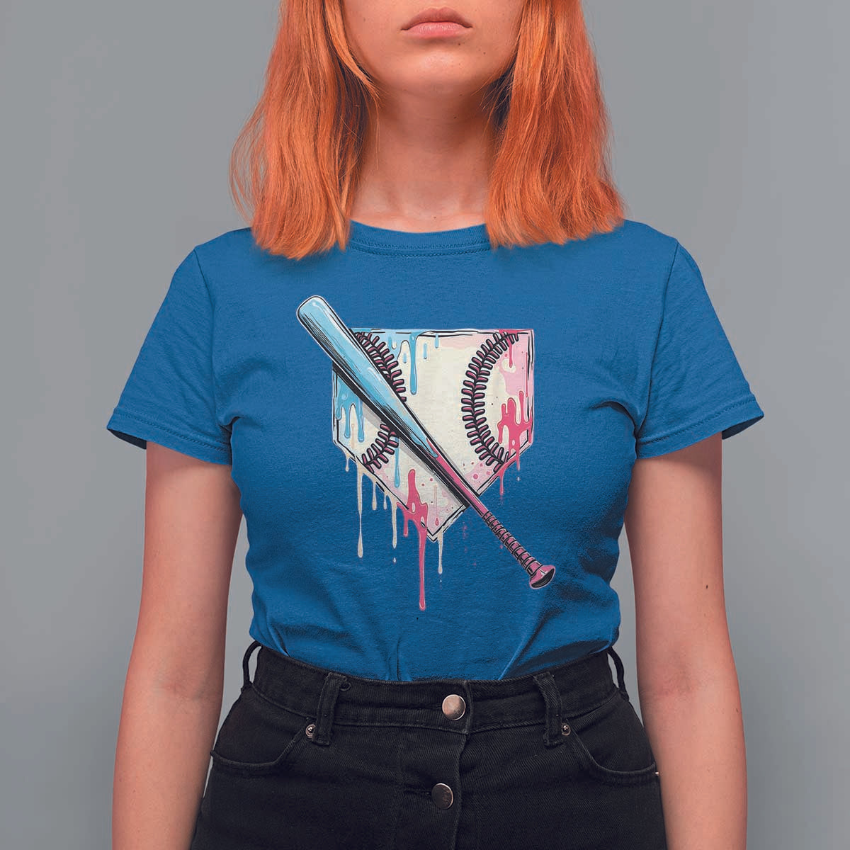 Baseball Home Plate Drip With Sprinkles T Shirt For Women