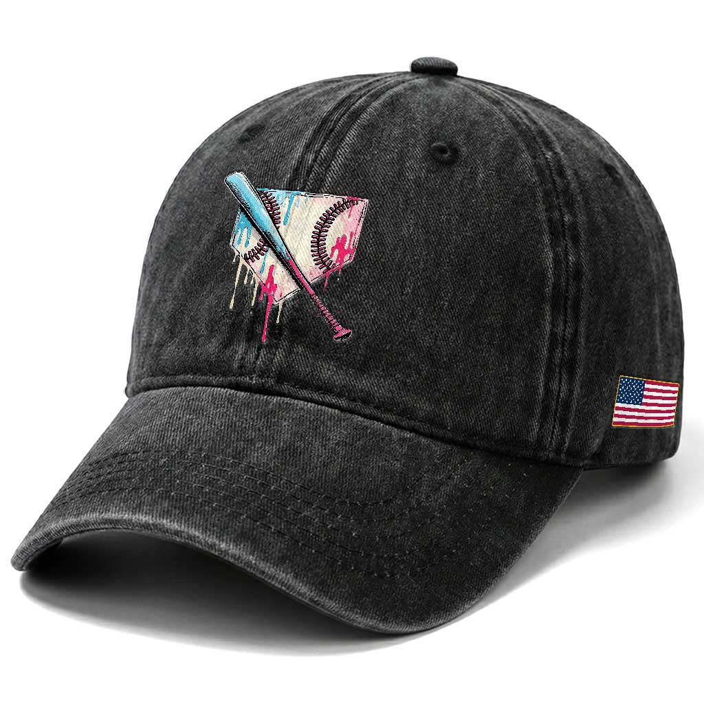 Baseball Home Plate Drip With Sprinkles Washed Cotton Baseball Cap