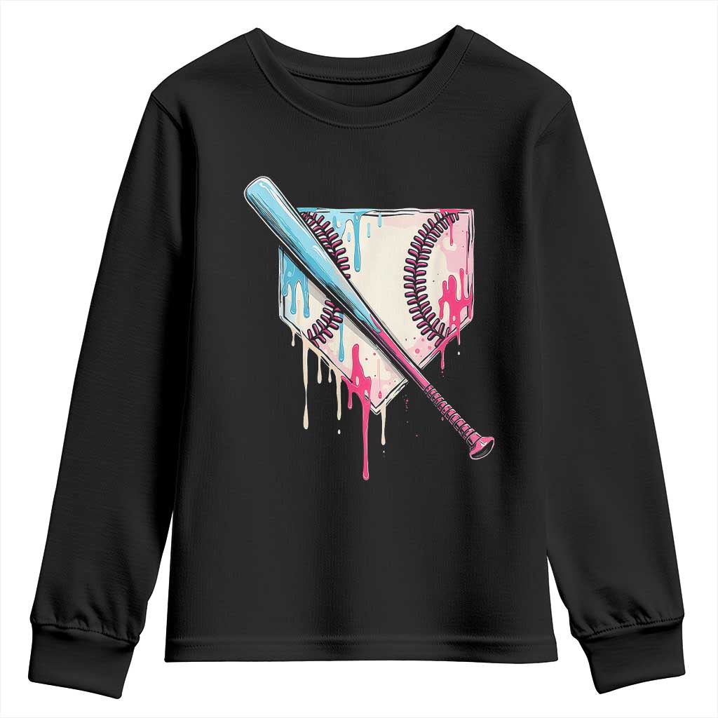 Baseball Home Plate Drip With Sprinkles Youth Sweatshirt