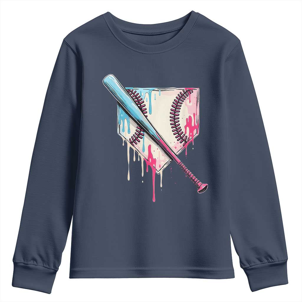 Baseball Home Plate Drip With Sprinkles Youth Sweatshirt