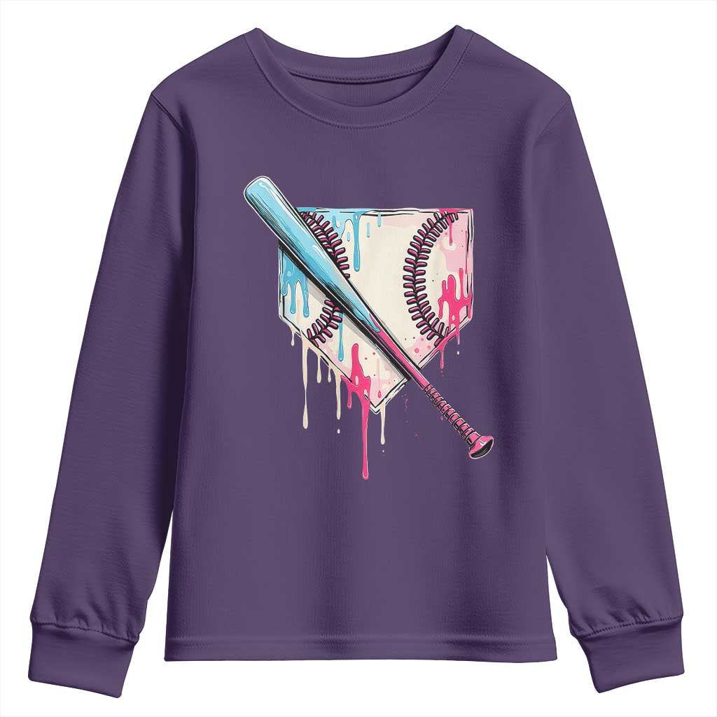 Baseball Home Plate Drip With Sprinkles Youth Sweatshirt