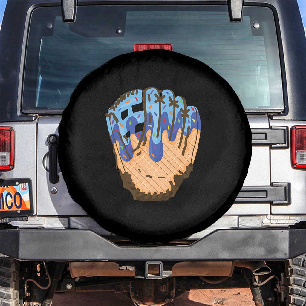 Blue Ice Cream Cone Baseball Glove Drip Spare Tire Cover