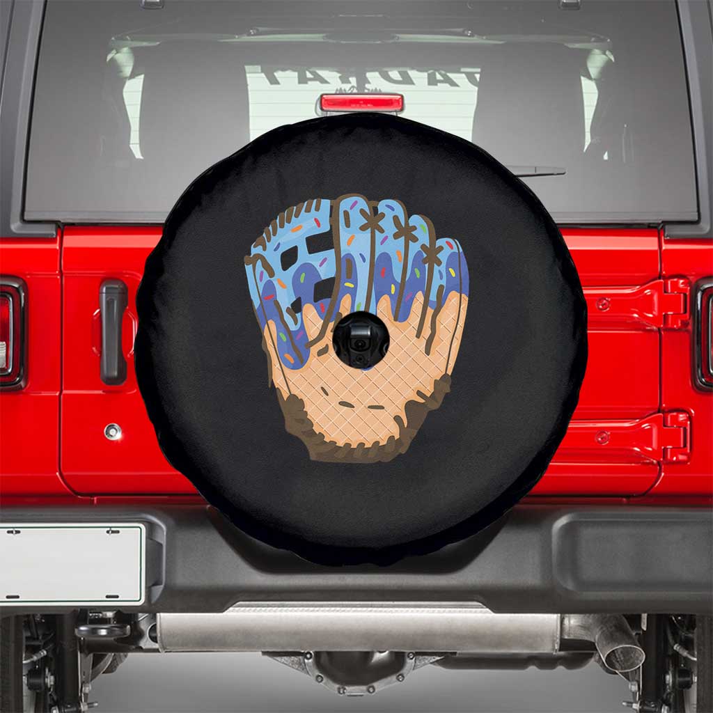 Blue Ice Cream Cone Baseball Glove Drip Spare Tire Cover
