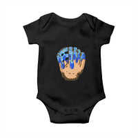 Blue Ice Cream Cone Baseball Glove Drip Baby Onesie