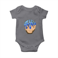 Blue Ice Cream Cone Baseball Glove Drip Baby Onesie