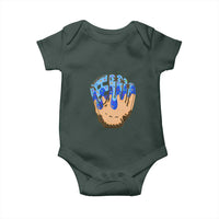 Blue Ice Cream Cone Baseball Glove Drip Baby Onesie