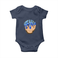 Blue Ice Cream Cone Baseball Glove Drip Baby Onesie