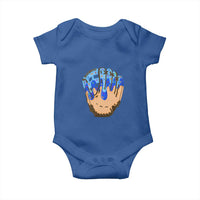 Blue Ice Cream Cone Baseball Glove Drip Baby Onesie