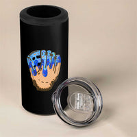 Blue Ice Cream Cone Baseball Glove Drip 4 in 1 Can Cooler Tumbler