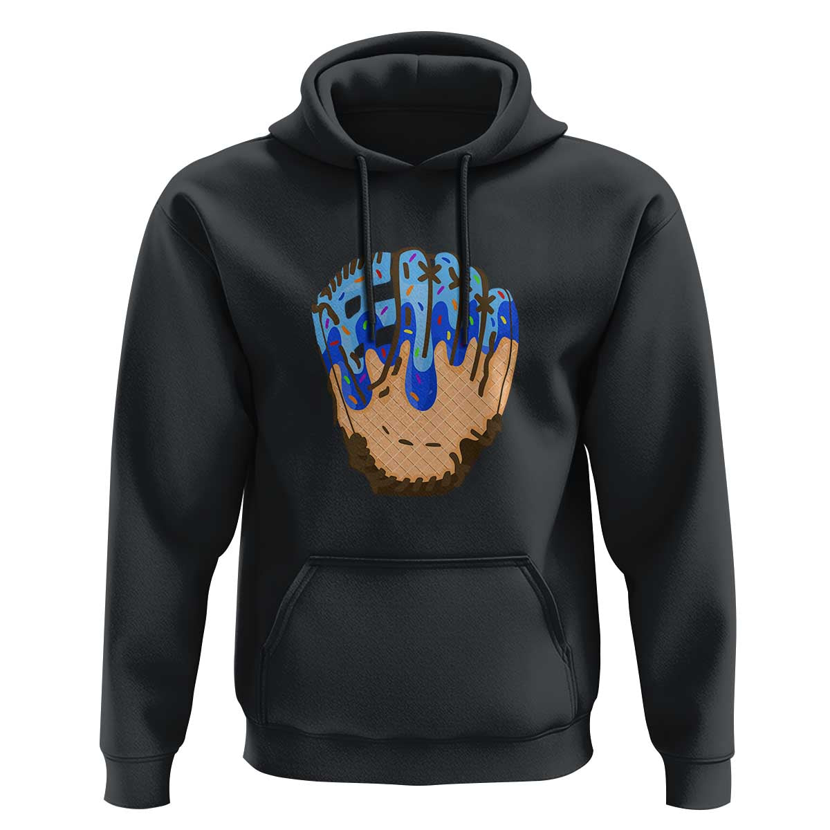 Blue Ice Cream Cone Baseball Glove Drip Hoodie