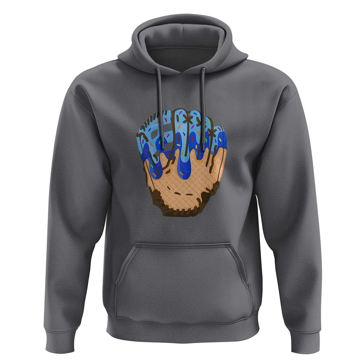Blue Ice Cream Cone Baseball Glove Drip Hoodie