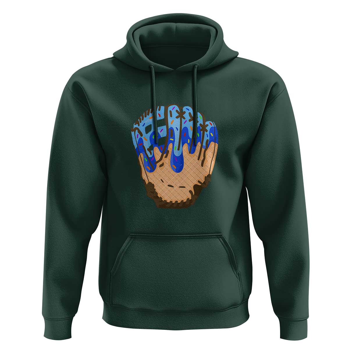 Blue Ice Cream Cone Baseball Glove Drip Hoodie