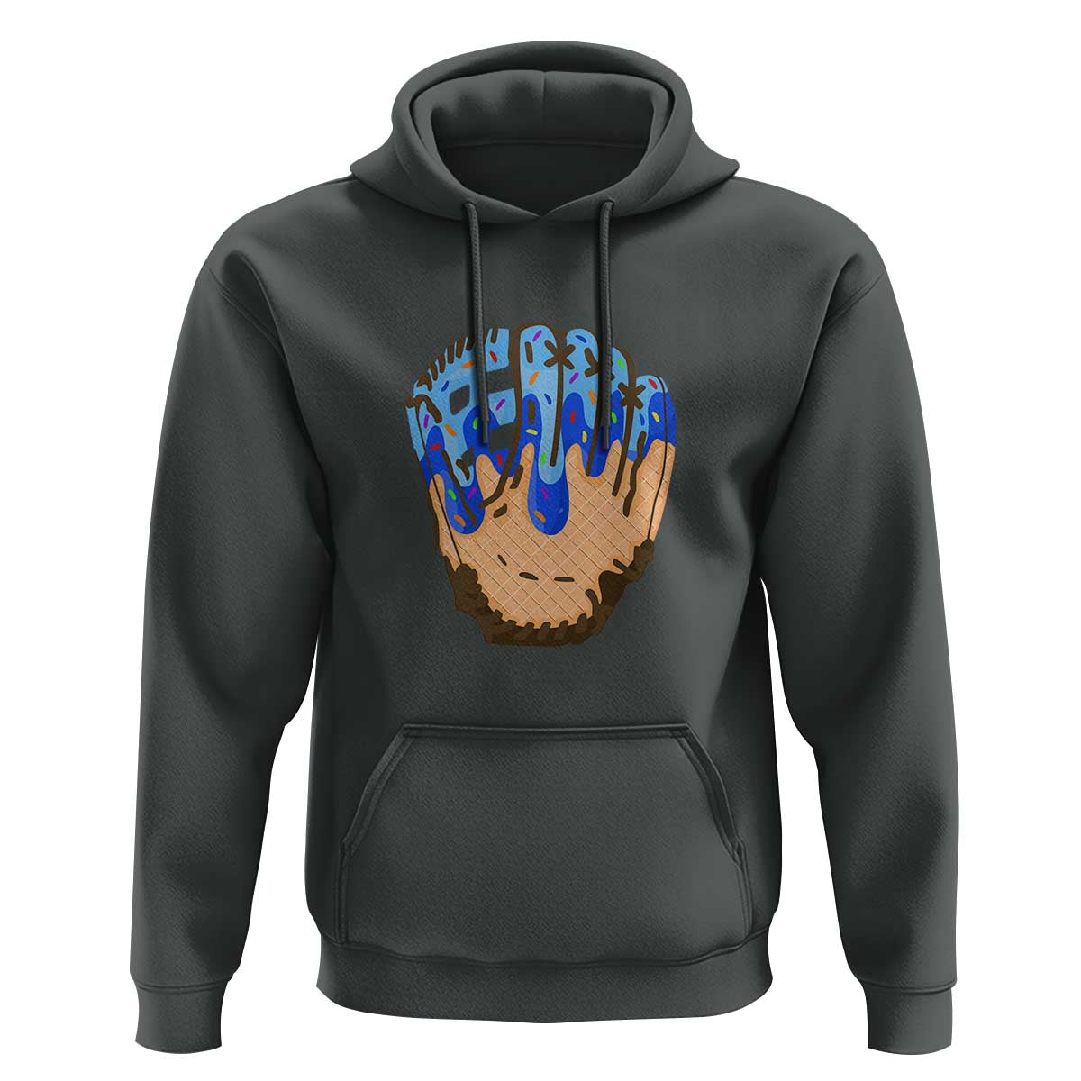 Blue Ice Cream Cone Baseball Glove Drip Hoodie